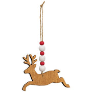 Beaded Jumping Reindeer Ornaments (Set of 3)