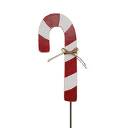 Candy Cane Planter Stake Topper - 12"H x 5.25"W