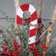 Candy Cane Planter Stake Topper - 10"H x 4"W