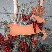 Reindeer with Buffalo Check Scarf Planter Stake Topper