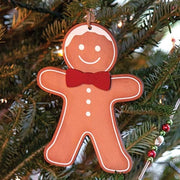 Wooden Bow Tie Gingerbread Ornament