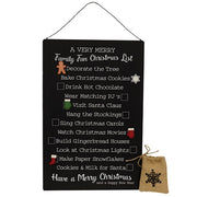 Family Fun Christmas Metal Sign with 13 Magnets