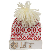 Let It Snow Wooden Hat & Mitten Sitters (Set of 2)