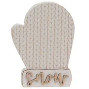 Let It Snow Wooden Hat & Mitten Sitters (Set of 2)