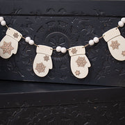 White Snowflake Mitten & Snowball Garland