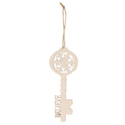 Glittered "Believe" Santa's Key Ornament