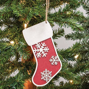Glittered Wooden Snowflake Stocking Ornament