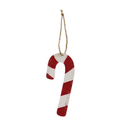 Glittered Wooden Candy Cane Ornament - 5.5"