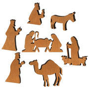 Natural Wood Silhouette Nativity (Set of 7)