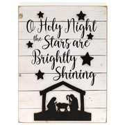Oh Holy Night Nativity Silhouette Box Sign