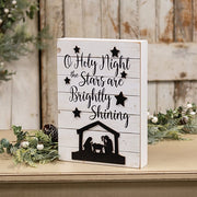 Oh Holy Night Nativity Silhouette Box Sign