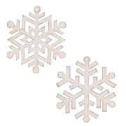 Wooden Glitter Snowflake Ornament - 6.5"  (2 Count Assortment)