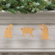 Natural Wood Nativity Garland
