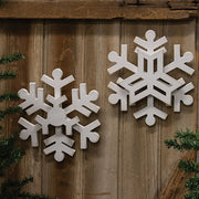 Glittered Layered Wooden Snowflake Hanger  (2 Count Assortment)