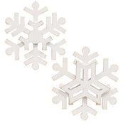 Glittered Layered Wooden Snowflake Hanger  (2 Count Assortment)