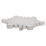 White Wooden Snowflake Riser - 10"