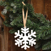 Distressed Wooden Snowflake Ornament with Burlap Hanger - 5.25"