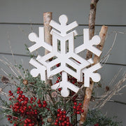 Glittered Layered Wooden Snowflake Planter Stake Topper - 14"