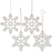 Sparkle Snowflake Ornament - 3.5"  (4 Count Assortment)