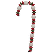 Wooden Bead & Button Candy Cane  (2 Count Assortment)