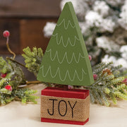 Joy Wooden Christmas Tree Sitter