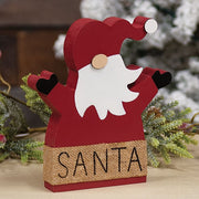 Wooden Burlap Santa Sitter