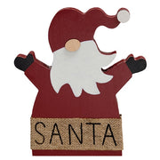 Wooden Burlap Santa Sitter
