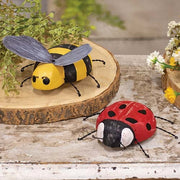 Carved Wooden Ladybug with Wire Legs