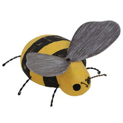 Distressed Wooden Bee with Metal Wings & Wire Legs
