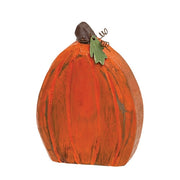 Carved Wooden Primitive Pumpkin Sitter - 5"H