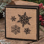Stamped Burlap Snowflake Box Sign