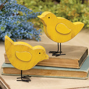 Distressed Wooden Chunky Chick Sitter  (2 Count Assortment)
