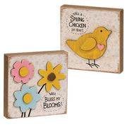 Bless My Blooms Square Block  (2 Count Assortment)