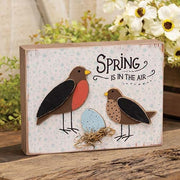 Spring Is In the Air Layered Nesting Birds Box Sign