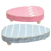 Distressed Wooden Chunky Easter Egg Risers (Set of 2)
