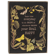 Take Time Everyday Vine & Moth Box Sign  (2 Count Assortment)