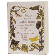 Take Time Everyday Vine & Moth Box Sign  (2 Count Assortment)