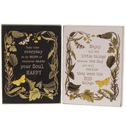 Take Time Everyday Vine & Moth Box Sign  (2 Count Assortment)