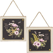 Wander and Dream Layered Floral Sign  (2 Count Assortment)
