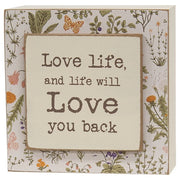 Love Life Layered Floral Box Sign  (2 Count Assortment)