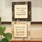 Love Life Layered Floral Box Sign  (2 Count Assortment)