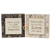 Love Life Layered Floral Box Sign  (2 Count Assortment)