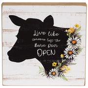 Someone Left the Barn Door Open Farm Animal Silhouette Box Sign  (3 Count Assortment)