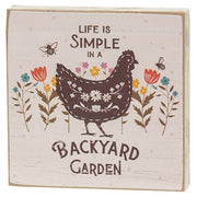 Backyard Garden Floral Square Block  (2 Count Assortment)