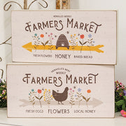 Farmers Market Rectangle Box Sign  (2 Count Assortment)