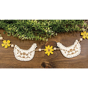 Laser Cut Flowers & Chickens Wooden Garland