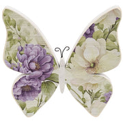 Wooden Vintage Floral Butterfly Sitter  (3 Count Assortment)