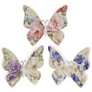 Wooden Vintage Floral Butterfly Sitter  (3 Count Assortment)
