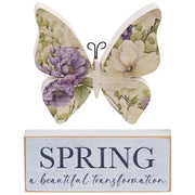 Vintage Floral Butterfly & Block Sitters  (Set of 2) (3 Count Assortment)