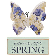 Vintage Floral Butterfly & Block Sitters  (Set of 2) (3 Count Assortment)